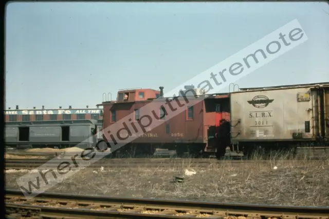 Original Slide Illinois Central IC 9956 Caboose Way Car 21st St. Chicago 4-6-71