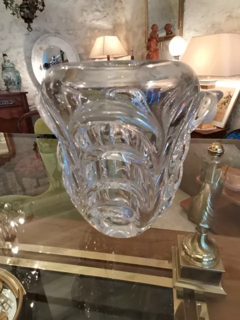 Vase en cristal signé Val st Lambert art déco