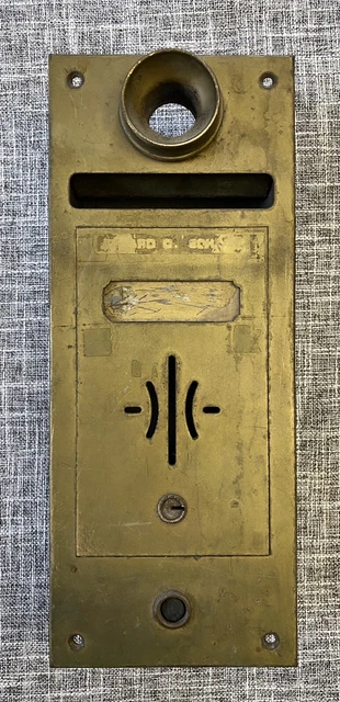 Vintage 1930's Brass Plated Mail Box Door Bells Metal Art Deco