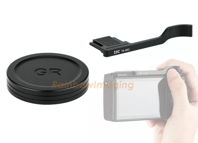 JJC Thumbs Up Grip, Aluminum Alloy Front Lens Cap for Ricoh GR III GRIII Camera