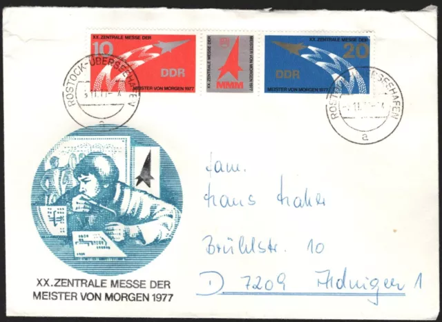 DDR - Brief mit Stempel ROSTOCK ÜBERSEEHAFEN - V+ 532