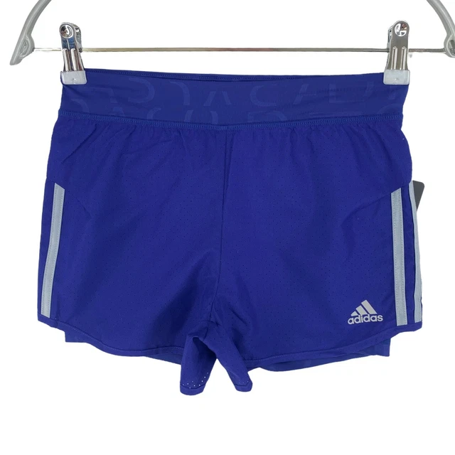 Adidas Ragazze Blu Pantaloncini Taglia 10 - 12 Anni