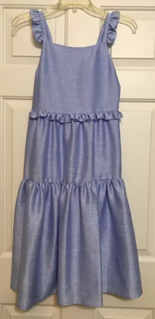 NWT GB girls size 12 blue sleeveless tiered flare dress