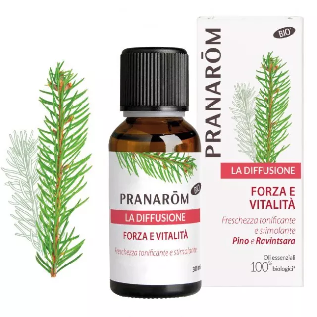 PRANAROM Olio Essenziale Bio La Diffusione 30ml per Diffusore fragranza FORZA E