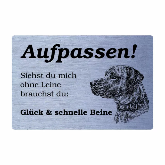 Warnschild Hund - AUFPASSEN! - Gravur, KEIN DRUCK!!! - 3 Farben - 2 Stärken