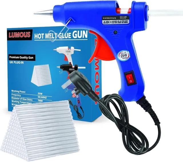 Hot Melt Glue Gun with Sticks 7mm x 200mm Electric 20w Mini Kids Art Craft  UK