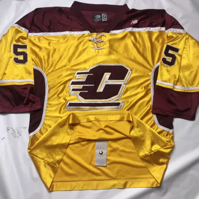 Central Michigan University Chippewas Hockey Jersey Worn Tie Up Fight Strap #5