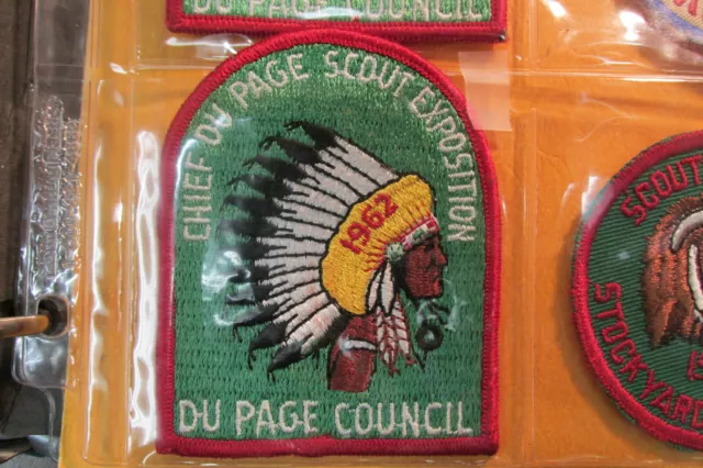 old 1962 DU PAGE COUNCIL ,Chief Du Page mint Boy Scout Expo Patch IL Illinois #2