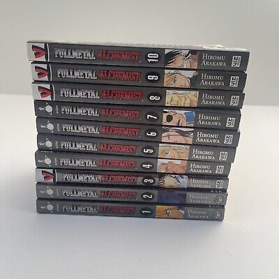 Lot OF 10 Fullmetal Alchemist Manga Hiromu Arakawa 1-10 Books