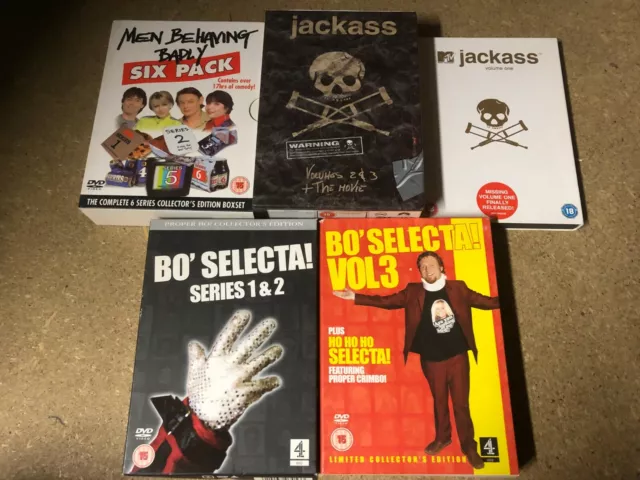 DVD Job Lot/Bundle 9-5x Comedy TV Show DVD Box Sets (Bo Selecta/Jackass etc)