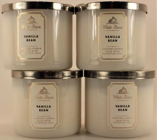 QTY 4 x Bath & Body Works VANILLA BEAN 3 Wick 14.5Oz  Scented Candle Lot