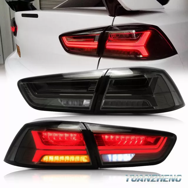 VLAND LED Dynamisc Rückleuchte für Mitsubishi Lancer EVO X 08-18 Geräuchert Set