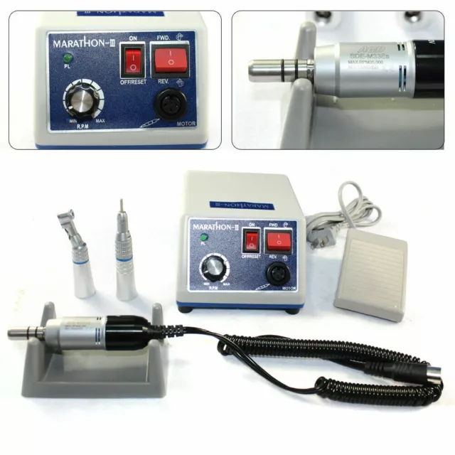 Dental Lab MARATHON 35K RPM Handpiece Electric Micromotor Polisher 10PCS Set HOT