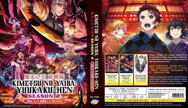 DVD Demon Slayer:Kimetsu No Yaiba Season 2 Epi.1-18 End+Mugen
