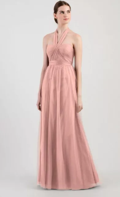 Jenny Yoo Annabelle Convertible Bridesmaid Prom Dress Sz 8 Rose Pink Tulle Long