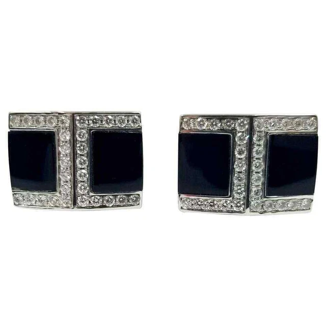Extraordinary White Round Shape Moissanite Men's Very Classy Handmade Cufflinks