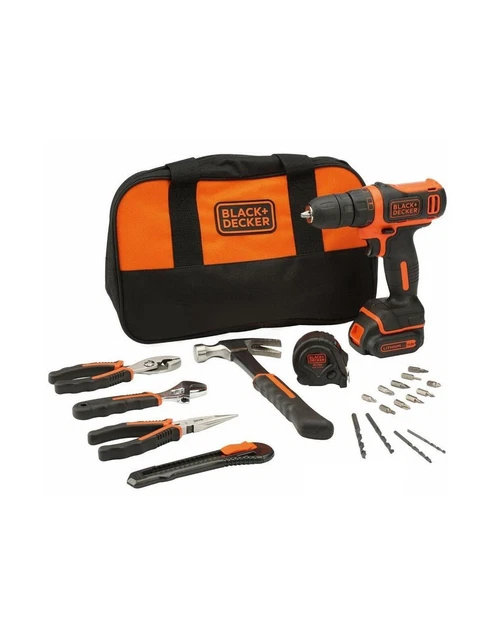 Black + Decker BDCDD12HTSA - Perceuse Tournevis Compact 10,8V 1,5Ah Avec 6
