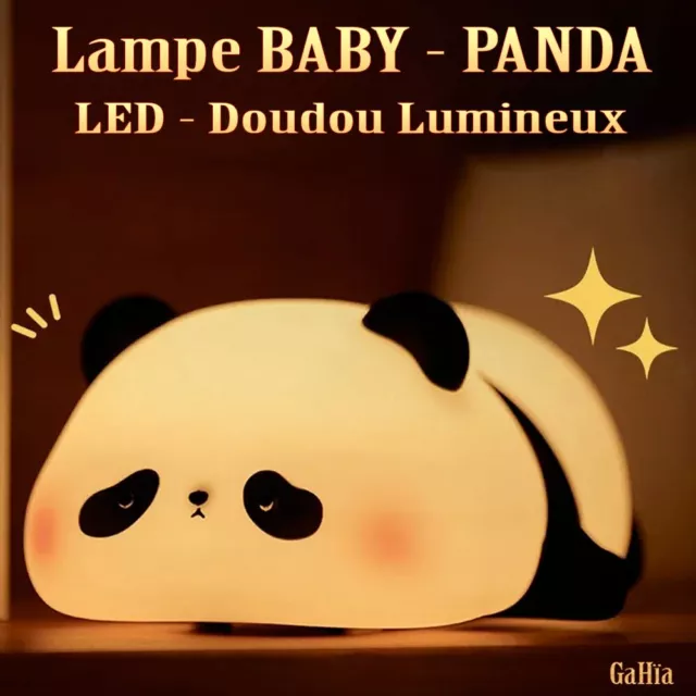 Lampe Baby Panda Doudou Veilleuse de Nuit Relaxante Portable Pour Bébé Enfant