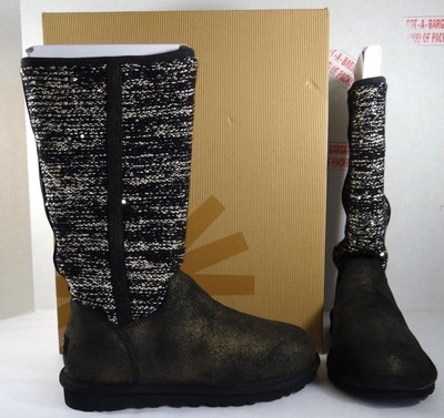 UGG AUSTRALIA CAMAYA Knit Suede Black 