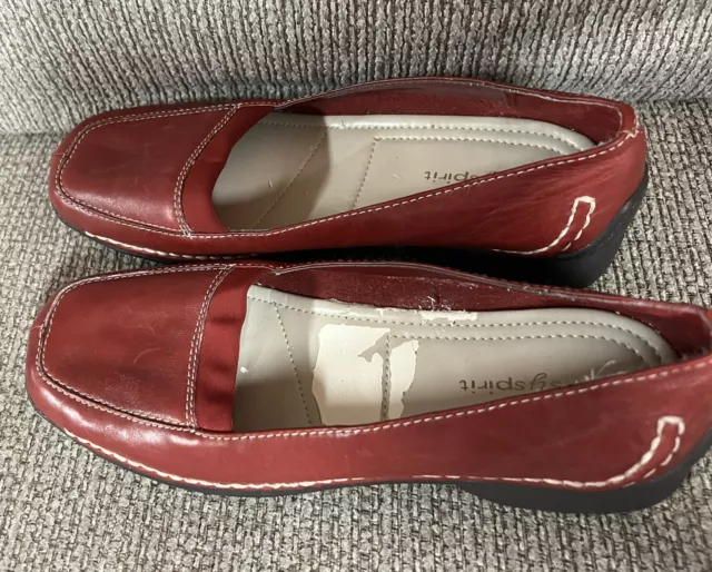 Easy Spirit Margos Loafers Slip-ons Womens Sz 6 M Deep Red Black 3