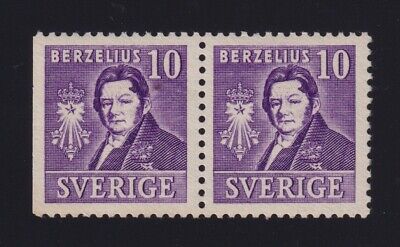 Sweden Sc #297-97a (1939) 10o violet J.J. Berzelius Pair from Booklet Mint VF NH