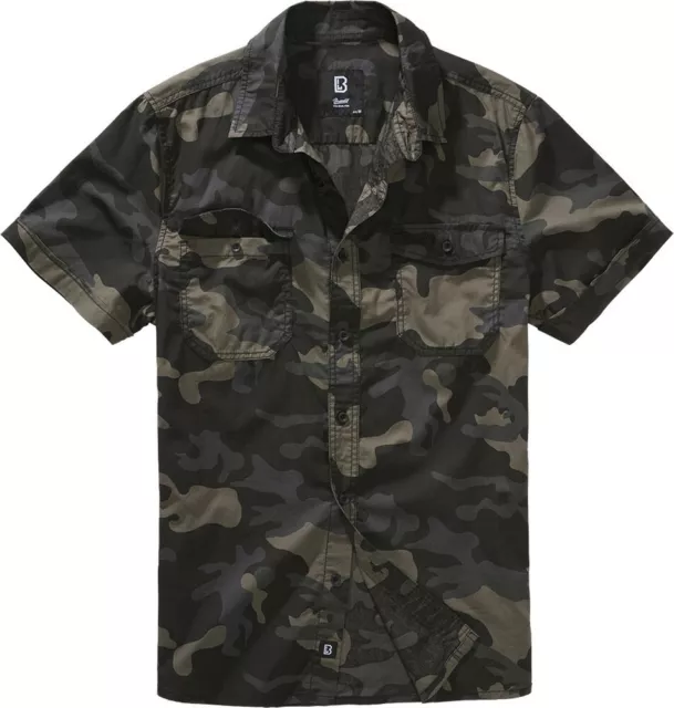 Camicia uomo Brandit roadstar shirt shortsleeve darkcamo