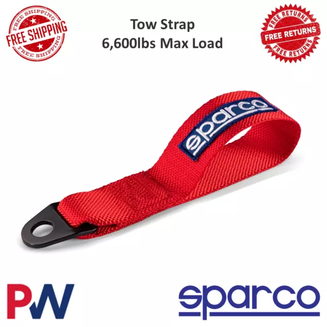 Sparco Tow Strap Red Polyester 6,600 lbs Load 0.791 ft. Long Universal #01637RS