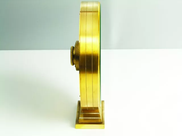 Rare Art Deco Bauhaus Brass Desk Clock Kienzle Superia Heinrich Möller Germany 3