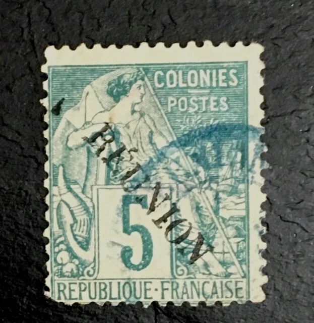 FRANZ AFRICA REUNION INSEL Alte Aufruckte Briefmarke  1891 Overprinted Old Stamp