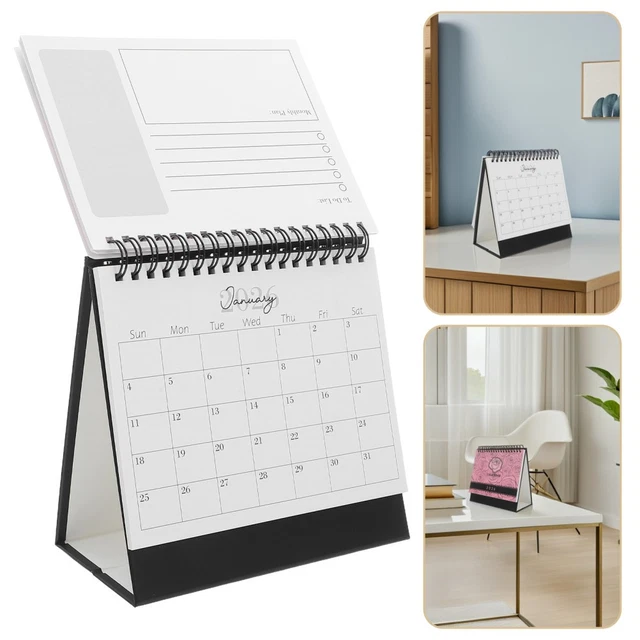 Calendrier De Bureau 2026 Semainier à Spirales Avec Pages Fériées UK - 29 Cm X 14,5 Cm