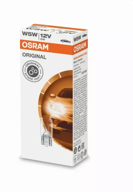 10x W5W Standlicht T10 5W Glassockel Osram Birne Stück Original Lampen 2825 12V 2