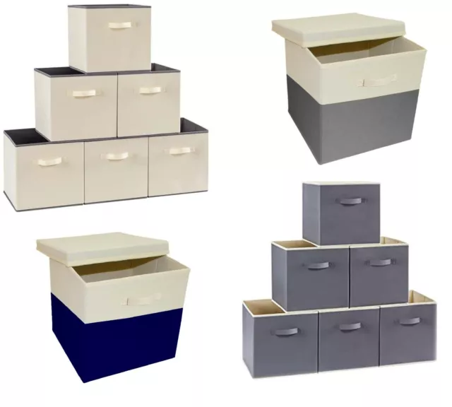 FOLDABLE STORAGE CUBE Storage Box Square Canvas Storage Collapsible