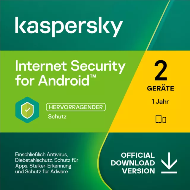 Kaspersky Internet Security für Android 2 PC / 1 Jahr 2024