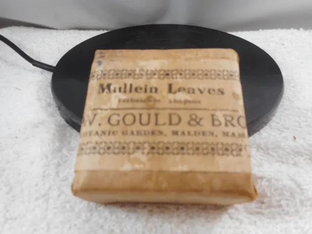 Vintage Mullein Leaves Package S. W. Gould & Bros. Malden, Mass.