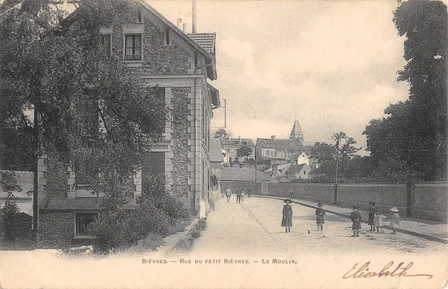 Cpa 91 Bievres Rue Du Petit Bievres Le Moulin