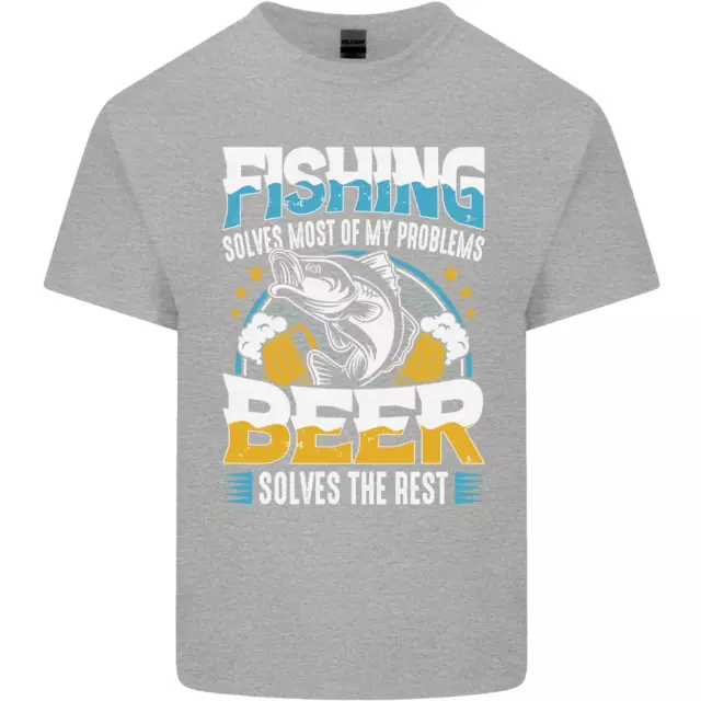 T-shirt top da pesca e birra divertente pescatore alcol da uomo cotone 5