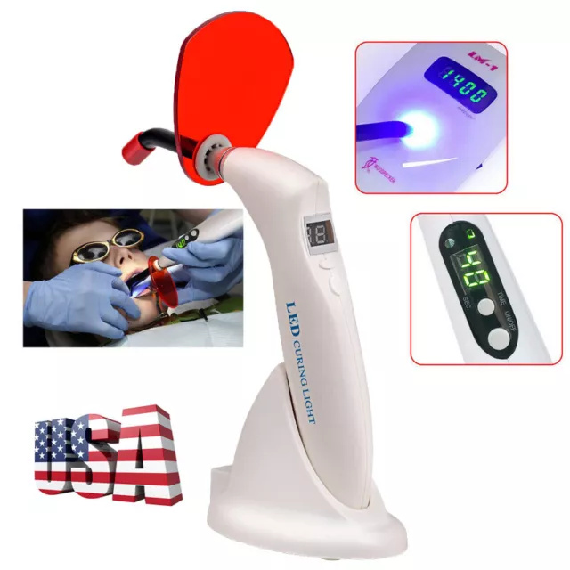 USA Dentist Dental 10W Wireless Cordless LED Curing Light Cure Lamp 1500mw White