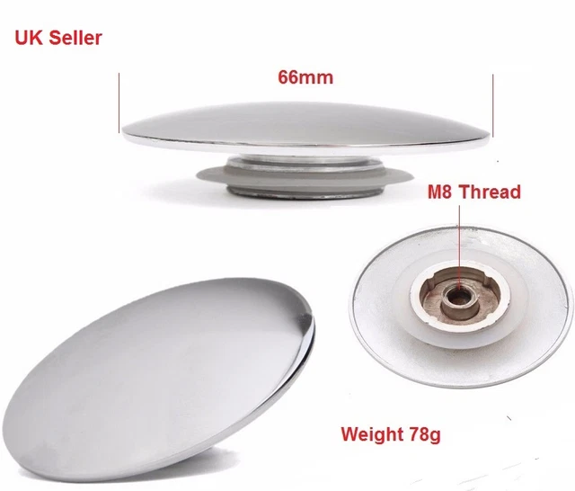 CHROME BASIN WASTE Easy Pop Up Bathroom Sink Push Button Click Clack