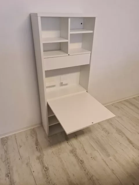 Sekretär Klappbar Schreibtisch💻 Bürotisch Tisch Büromöbel ⚪ weiß matt MDF✅