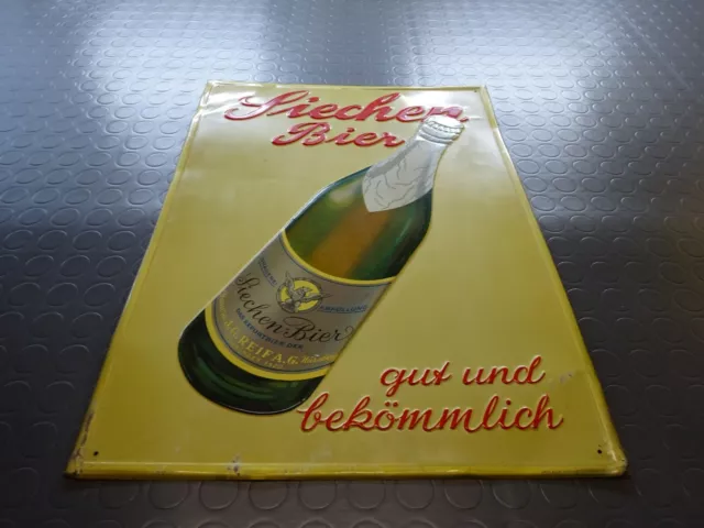 Siechen Bier altes Blechschild aus Nürnberg 50er Jahre 3