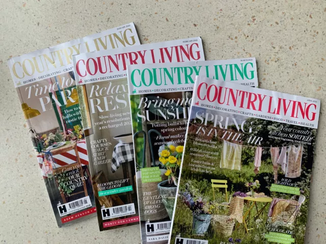 4 x Country Living magazine 2024 : January / February / March / April