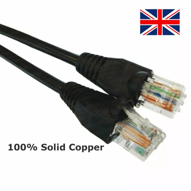 Cat6 Ethernet External Cable Network Black RJ45 Patch Lead POE Lan 1m - 100m lot