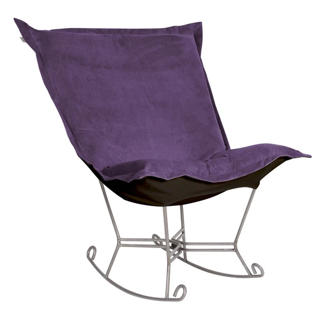 Howard Elliott Bella Eggplant Puff Scroll Rocker With Titanium Frame 600-223
