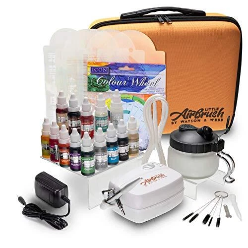 Kit de decoración de pasteles aerógrafo Watson & Webb aerógrafo más 14 colores, plantillas,