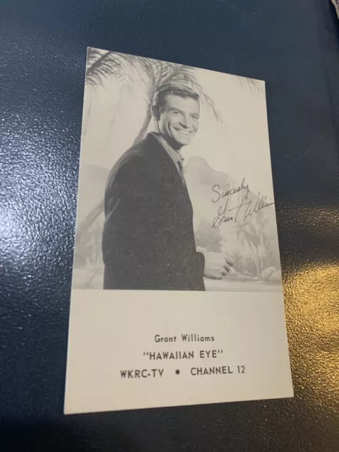 HAWAIIAN EYE TV Show Publicity Postcard WKRC TV Cincinnati Rare Grant Williams