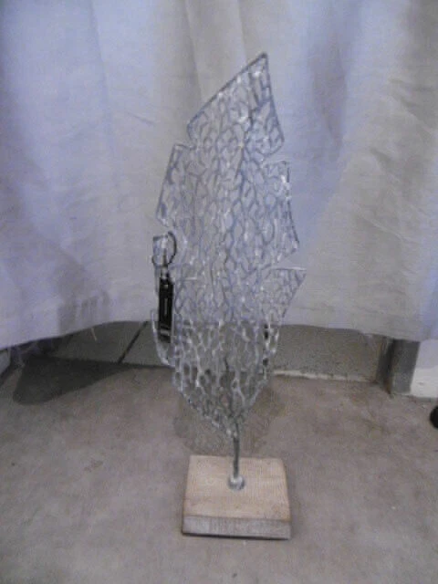 Scultura Pianta Foglia D'acero In Metallo Decorazione Country