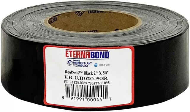 2" X 50' Eternabond RV Roof Tape RVSeal Black EB-RVB020-50NS EPDM Rubber Roof