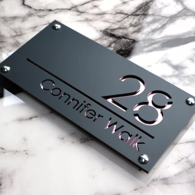 Door Sign House Numbers Laser Cut Anthracite Custom House Numbers Address Plaque