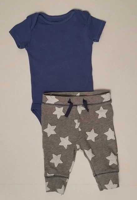 Carter's Baby Boy 2-Pc Blue Bodysuit & Star print Bottoms/pants Size 3 months