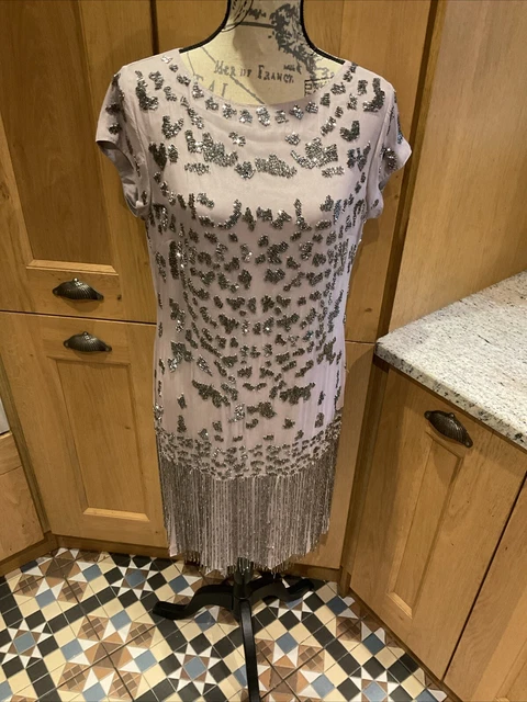 aftershock beaded dress BRAND NEW AFTERSHOCK EMERALD GREEN SILK BEADED & SEQUINNED LONG EVENIN   Whispers Dress Agency